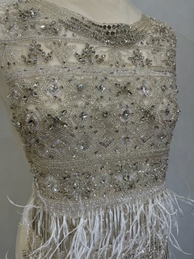 Imagine Set de 2 panouri pentru rochie scurta cu cristale si pene