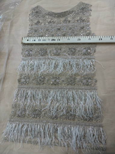 Imagine Set de 2 panouri pentru rochie scurta cu cristale si pene